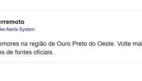 Tremor de terra assusta moradores em Ouro Preto do Oeste e Ji-Paraná