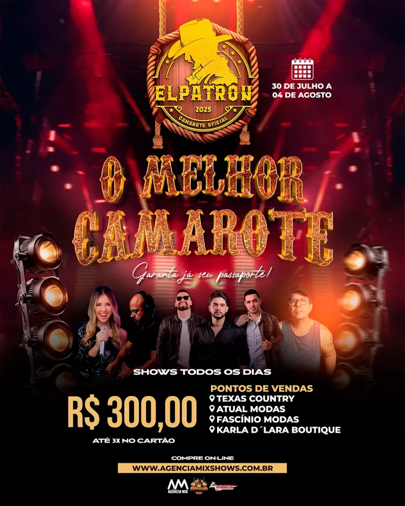 Camarote El Patron promete agitar a 36ª Expoagro de Rolim de Moura com shows todos os dias