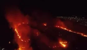 Incêndio de grandes proporções consome região de mata, em Sinop