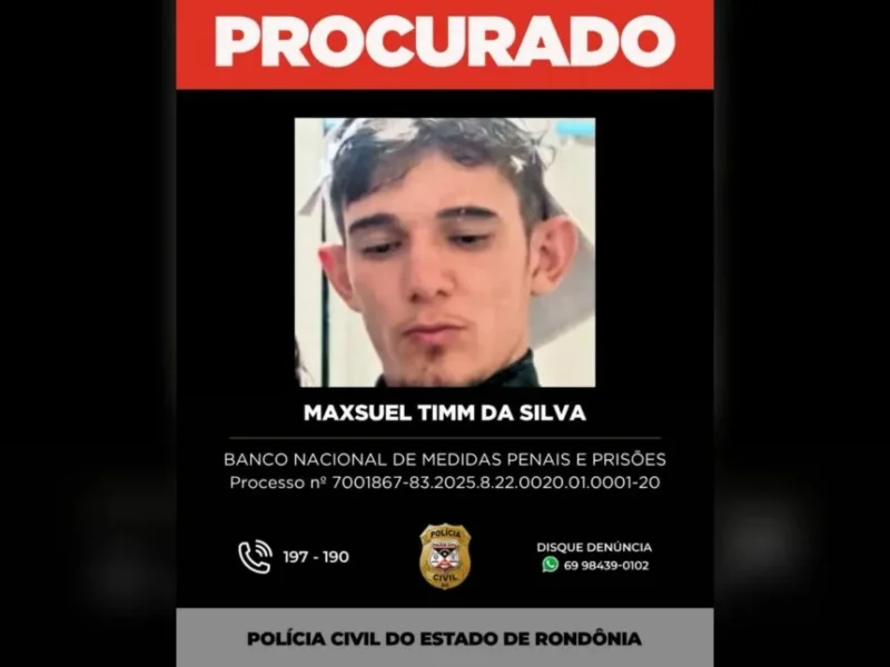 Suspeito de homicídio em Nova Brasilândia está foragido; polícia divulga imagem e pede ajuda da população