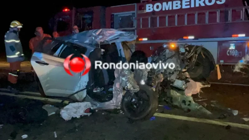 Foto 2 da matéria: Tragédia na BR-364: três homens morrem em colisão frontal com carreta em Candeias do Jamari