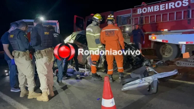 Foto 4 da matéria: Tragédia na BR-364: três homens morrem em colisão frontal com carreta em Candeias do Jamari