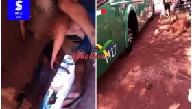 Motorista de caminhão em surto após uso de drogas causa confusão em posto de...
