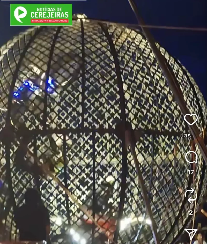 Susto no circo: pane em moto causa acidente no ‘Globo da Morte’ em Cerejeiras; globistas passam bem