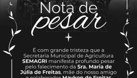 Semagri de Rolim de Moura emite pesar pelo falecimento da senhora Maria Júlia...
