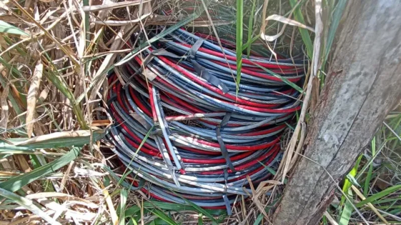 Foto 1 da matéria: Criminosos furtam cerca de 700 metros de fios de energia no Loteamento Buritis, em Rolim de Moura