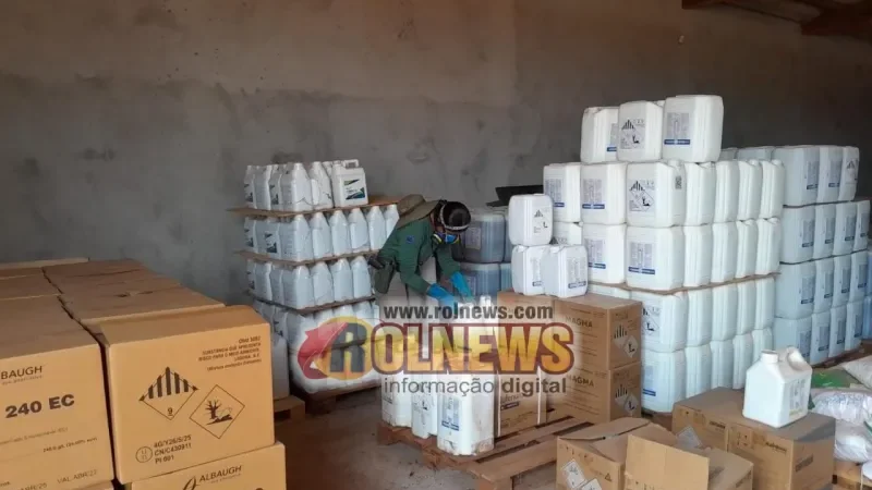 Foto 6 da matéria: IBAMA e Polícia Ambiental autuam fazenda em Parecis por armazenar agrotóxicos vencidos há mais de sete anos