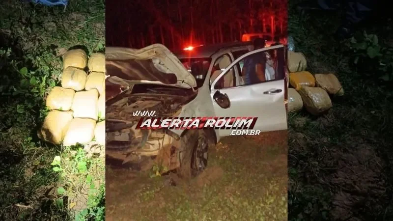 Foto 3 da matéria: Morador de Rolim de Moura é preso com mais de 20 quilos de drogas após capotar caminhonete na RO-010