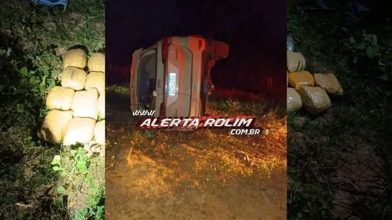 Foto 2 da matéria: Morador de Rolim de Moura é preso com mais de 20 quilos de drogas após capotar caminhonete na RO-010