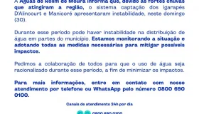 Aviso importante: Águas de Rolim comunica instabilidade no sistema de...