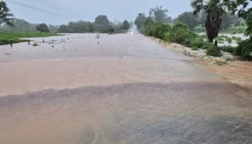 Chuva forte provoca alagamentos e deixa trânsito lento na RO-010 entre Novo...