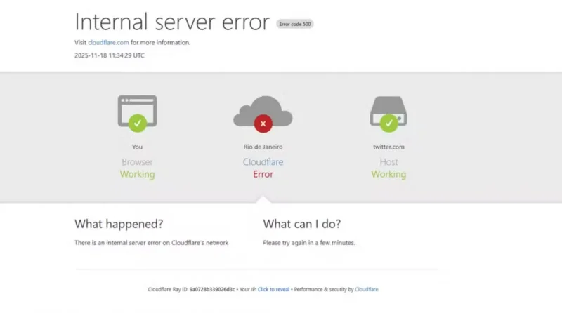 Falha na Cloudflare derruba serviços e causa instabilidade na internet nesta terça-feira