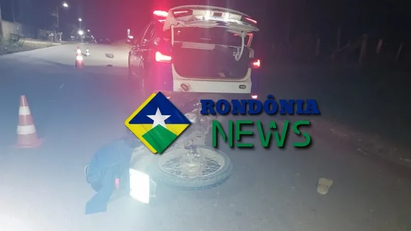 Foto 1 da matéria: Distração e imprudência: inabilitado colide contra viatura da PM em Cacoal