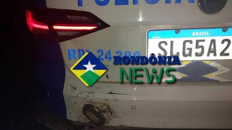 Foto 4 da matéria: Distração e imprudência: inabilitado colide contra viatura da PM em Cacoal