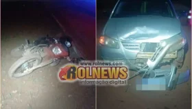 Motociclista sem CNH fica ferido após colisão com carro em cruzamento de...