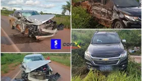 Violenta colisão na RO-387 deixa duas mulheres feridas e caminhonete...