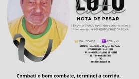 Nota de Pesar: Benedito Cruz da Silva