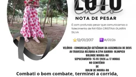 Pax São José emite pesar pelo falecimento de Rayssa Cristina Guarin
