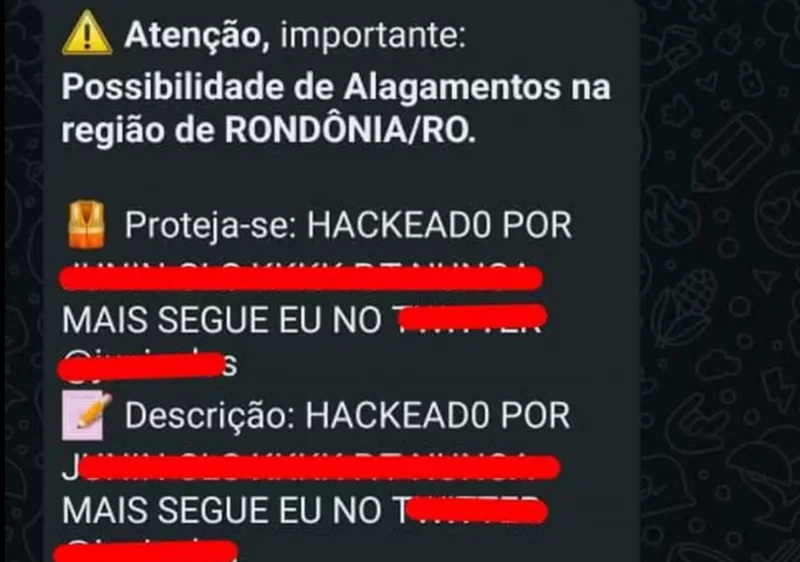Defesa Civil confirma ataque hacker em sistema de alertas em Rondônia