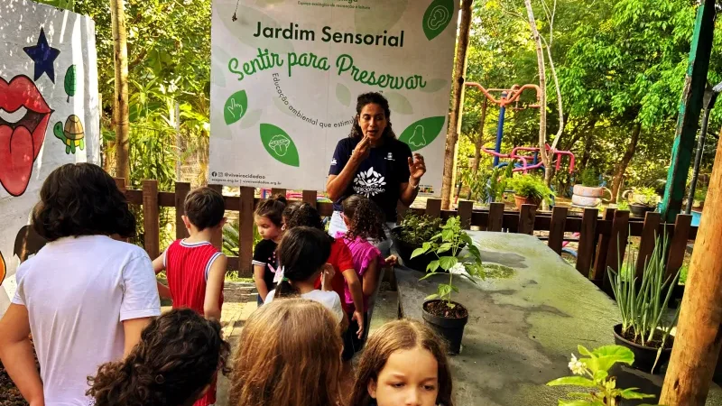 Foto 26 da matéria: Ecoporé retoma atividades do Jardim Sensorial com novidades e conexões entre crianças e a natureza