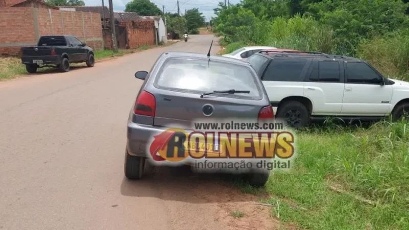 Foto 1 da matéria: Fuga, invasão de casa e cerco policial: carro furtado em Santa Luzia é recuperado e suspeito preso em Cacoal