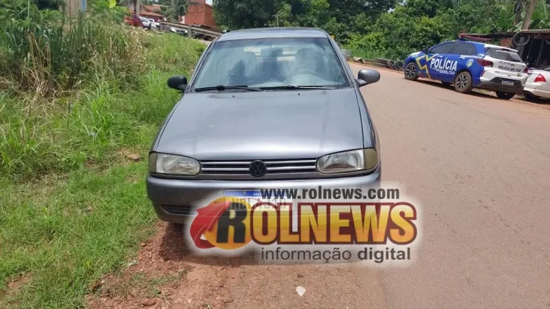 Foto 2 da matéria: Fuga, invasão de casa e cerco policial: carro furtado em Santa Luzia é recuperado e suspeito preso em Cacoal