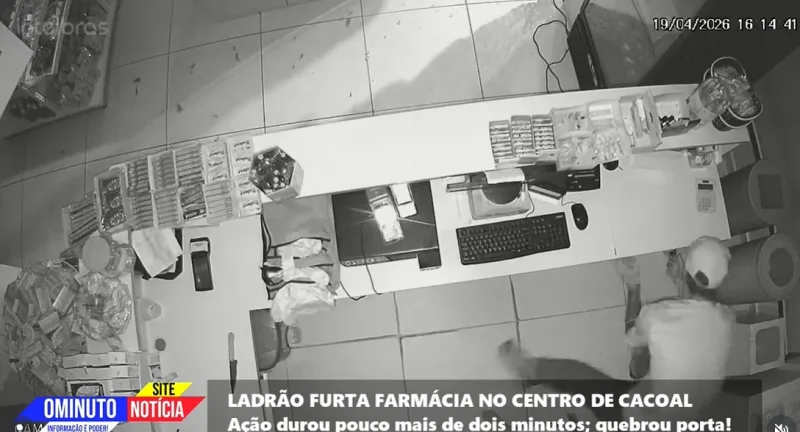 Homem acaba preso pela PM após arrombar e cometer furto em farmácia,em Cacoal