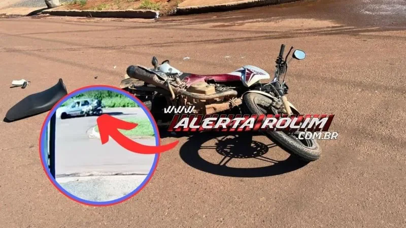 Motorista foge após colisão na Avenida 25 de Agosto e deixa motociclista ferido em Rolim de Moura