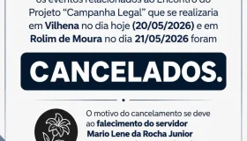 Justiça Eleitoral informa falecimento de servidor e cancela agenda de Vilhena...
