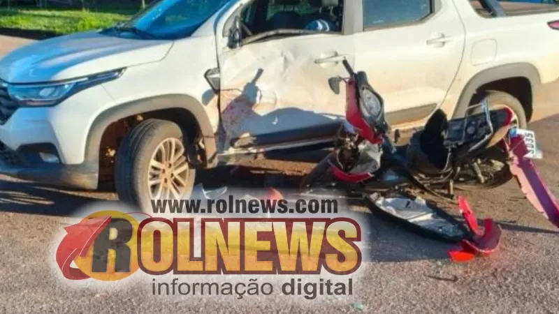 Foto 2 da matéria: Motociclista fica gravemente ferido após colisão com Fiat Strada em Santa Luzia D’Oeste