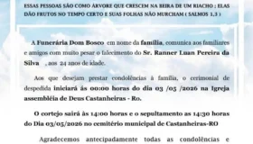 Velório do peão Renner Luan ocorre em Castanheiras