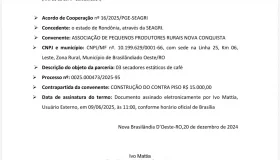 Comunicado de recebimento de Recurso e Publicação