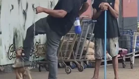 Homem é preso após ser filmado agredindo cachorro