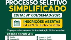 Inscrições para processo seletivo da Prefeitura de Santa Luzia d’Oeste...