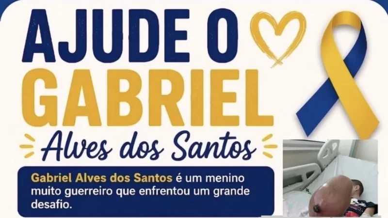Campanha Solidária busca apoio para o tratamento de câncer do pequeno Gabriel...