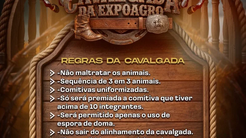 Cavalgada da 37ª Expoagro será neste domingo (2), com saída do Posto Mais,...