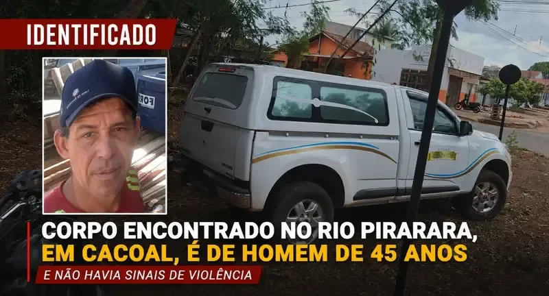 Corpo encontrado no Rio Pirarara, em Cacoal, é de homem de 45 anos e não havia sinais de violência
