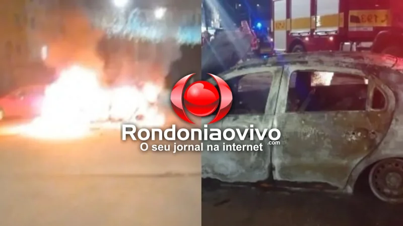 Criminosos incendeiam carro no condomínio Orgulho do Madeira, em Porto Velho