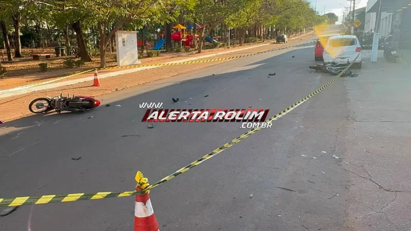 Foto 6 da matéria: Grave acidente entre motocicletas deixou quatro feridos, em Rolim de Moura