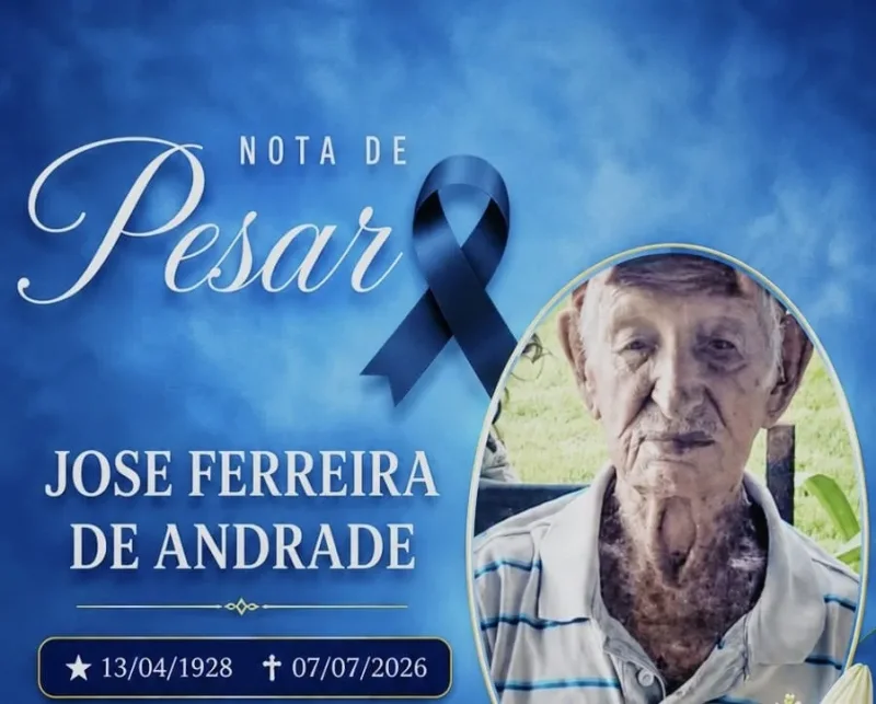 Nota de Pesar pelo falecimento do senhor José Ferreira de Andrade
