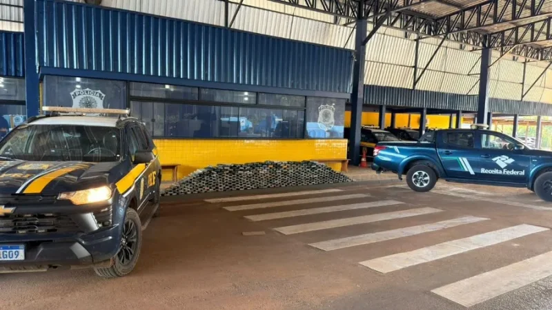 Operação da PRF e Receita Federal apreende 462 kg de drogas escondidos em carga na BR-364