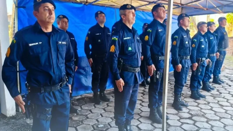 Foto 1 da matéria: Polícia Militar realiza solenidade de passagem de comando do Pelotão em Santa Luzia d'Oeste