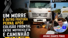 Um morre e outro fratura perna após colisão frontal entre motocicleta e...