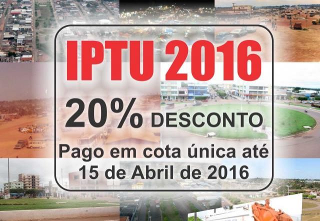 Prefeitura de Rolim de Moura inicia cobrança do IPTU 2016