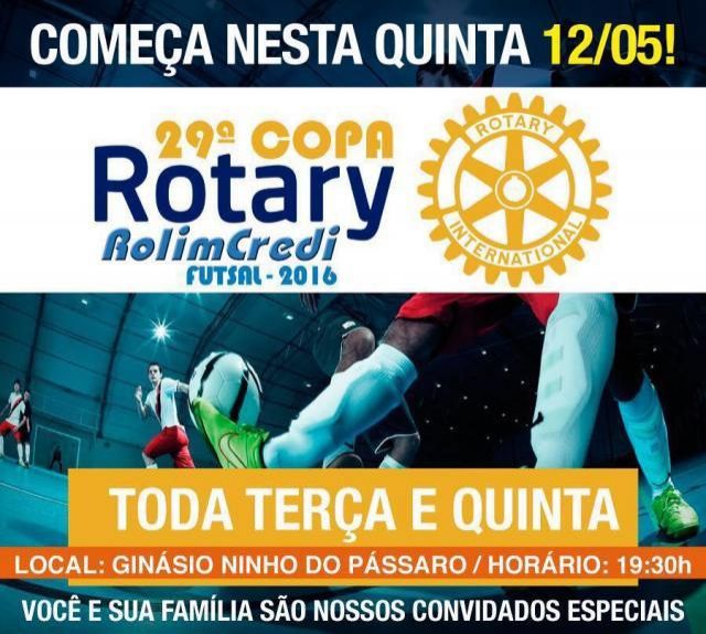 Confira o regulamento e a tabela da 29ª Copa Rotary de Futsal