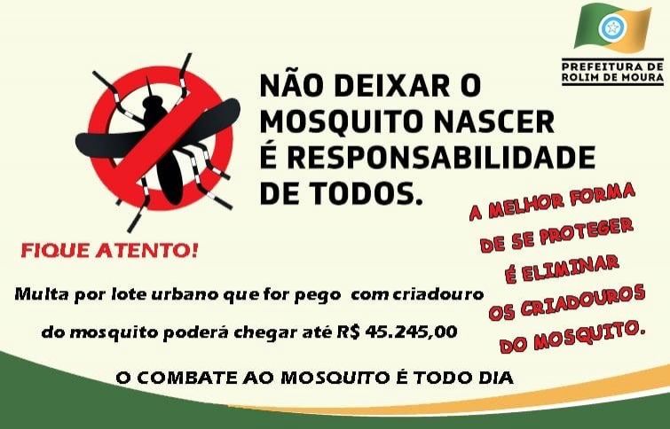 Para evitar dengue e criadouros do mosquitos  Proprietários de lotes urbanos em Rolim de Moura poderão ser multados em até R$ 45 mil reais