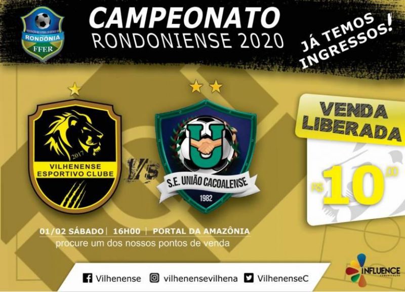 Vilhenense inicia venda de ingressos para jogo de estreia no Estadual contra o União Cacoalense