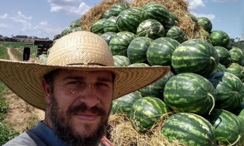 Produtor celebra belíssima colheita de melancia, em Castanheiras