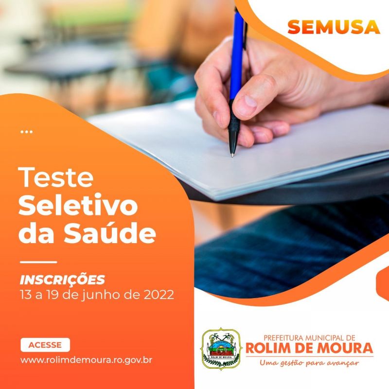 Prefeitura de Rolim de Moura anuncia teste seletivo para contratação na secretaria de saúde