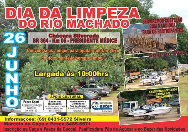 Limpeza do Rio Machado acontece neste domingo; veja como participar